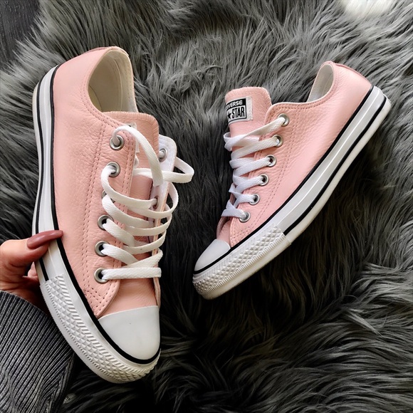 pink leather converse womens